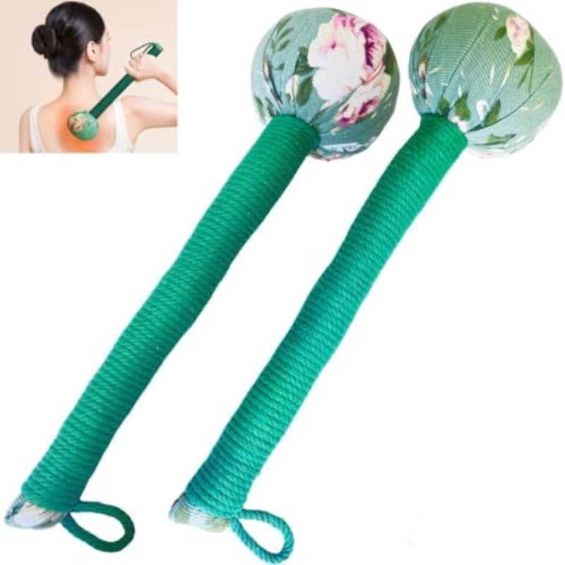 Lymphatic dredging massage hammer manual body pounding device  green  2PC - Image 1