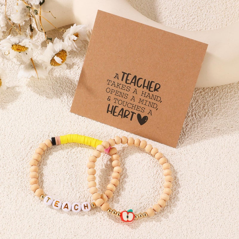 Korotho Teacher Gifts for Women Christmas Gift, Teachers Bracelet Teacher Appreciation Gifts End of Year Teacherr Gift Cool Thank You Valentines Day Christmas TEAC Present for Her (Heart) - Image 5