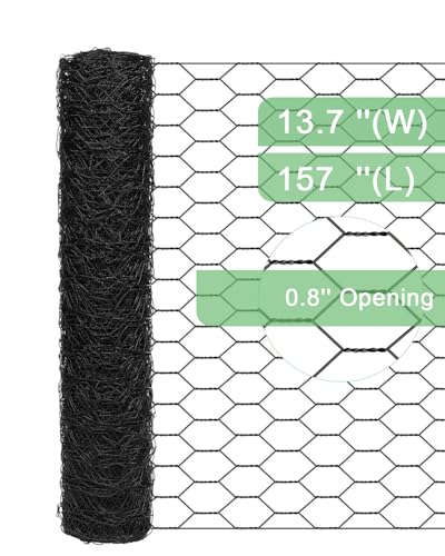 vensovo Garden Poultry Black Chicken Wire 137 157 Chicken Wire for Crafts Garden Fence Animal Barrier 08 inch Mesh Poultry Netting Fence PetRabbitChicken Wire Fencing - Image 3