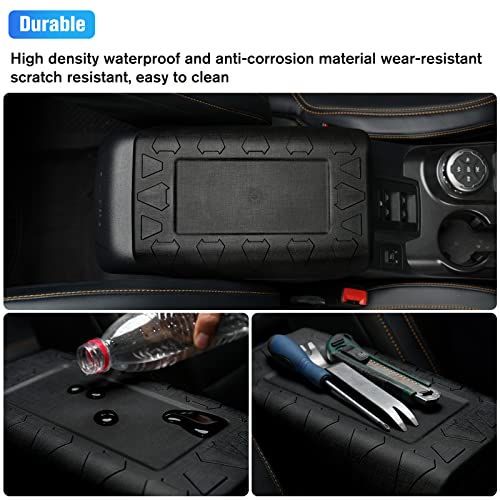 LitMiRaCle Center Console armrest Cover Applicable to Ford Bronco 2021 2022 2023 2/4 Doors, Waterproof Car Interior Accessories Arm Rest Pad Cover Protector, Black - Image 5