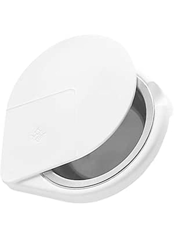 Rotatable Stainless Steel Ashtray with Lid Self Adhesive Windproof Ash Container for Desk Indoor Outdoor Use White - Image 1