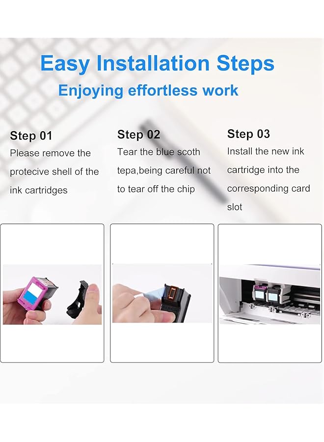 erorex 652 Ink Cartridge Replacement For Hp 652 Xl Compatible With Hp Deskjet 3787 3789 3835 4535 Printers 1 Black 1 Tricolor - Image 3