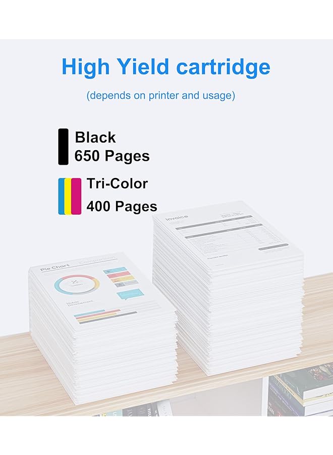 erorex 652 Ink Cartridge Replacement For Hp 652 Xl Compatible With Hp Deskjet 3787 3789 3835 4535 Printers 1 Black 1 Tricolor - Image 4