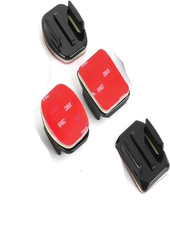 SHOPEE Helmet Adhesive Sticky Mounts, Flat + Curved 3M Adhesive Mounts Compatible with Hero 13/12/11/10/9/8/7/6/5 AKASO Campark Osmo Action 4/3 and Other Action Cameras (4 Pack) - Image 1