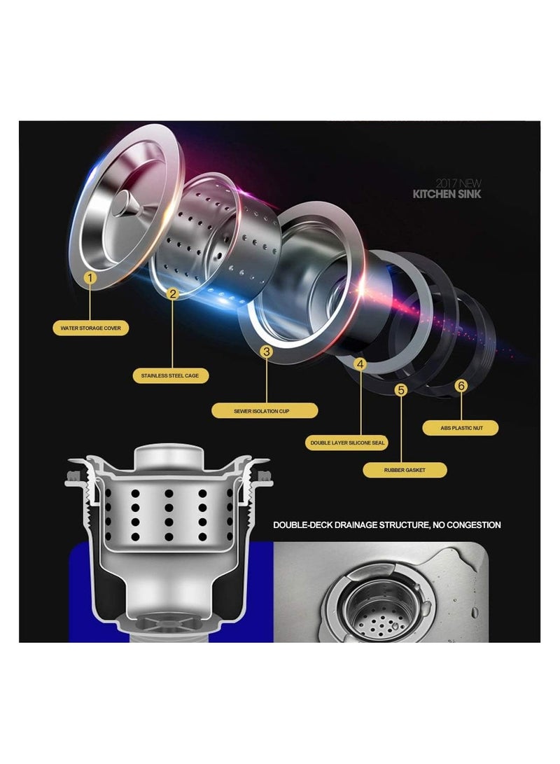 ODONAO Premium Kitchen Sink Stainless Steel Single Bowl With Drainage Assembly Accessories Drop In Sink Gold - Image 5