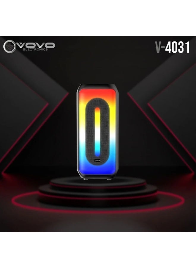 vovo V-4031 Double 4-Inch Bluetooth Speaker Wireless Portable | 10W Powerful Sound | USB, TF Card | Rechargeable Battery & LED Display - Image 5