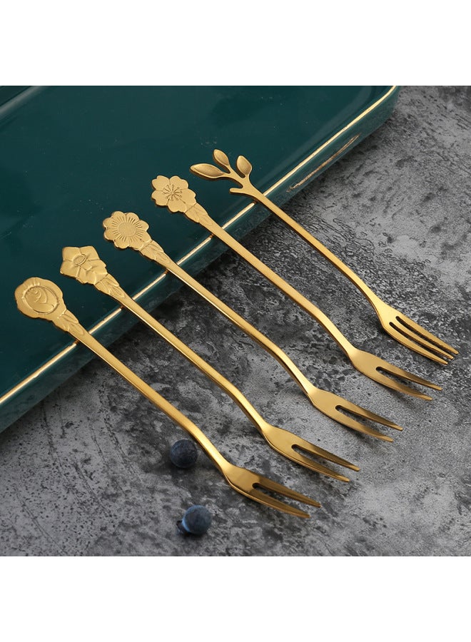 Daily Use Kitchen Utensils/fruit Fork/fruit Fork - Stainless Steel Material Durable Rust-resistant-Color:Titanium Platycodon Fork