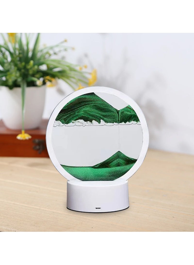DubaiGallery Creative Quicksand Night Light with 7 Colors USB Sandscape Table Lamp Moving Sand Art Night Light 3D Natural Landscape Bedside Lamp Dimmable Moving Hourglass Night Lamp Office Home Decor Gifts - Image 3