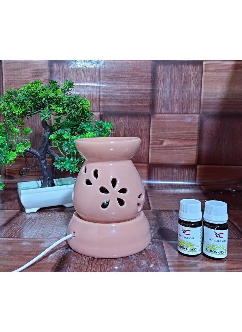 Generic Kahana Electric Diffuser Air Freshener Damru Nano Pot White Oil Burner with 10ml Fragrance Oil for Office Spa Gym Dance Class Music Class Recaptionist Table Dcor  - Image 3