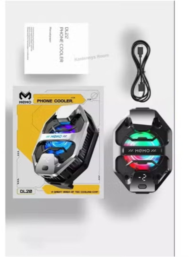 Memo DL20 Phone Cooler for Gaming – High-Performance Mobile Cooling Fan with Advanced Heat Dissipation, Ultra-Quiet Radiator for Smartphones – Prevents Overheating During Long Gaming Sessions, Live Streaming & Video Recording – Fits Most Android & iOS Phones - Image 2