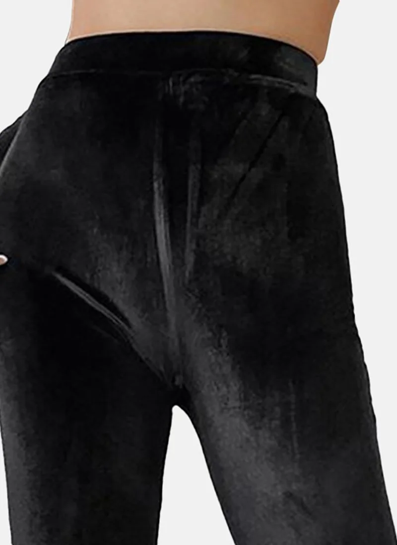 يونيكي Black Wide Leg Solid Trouser