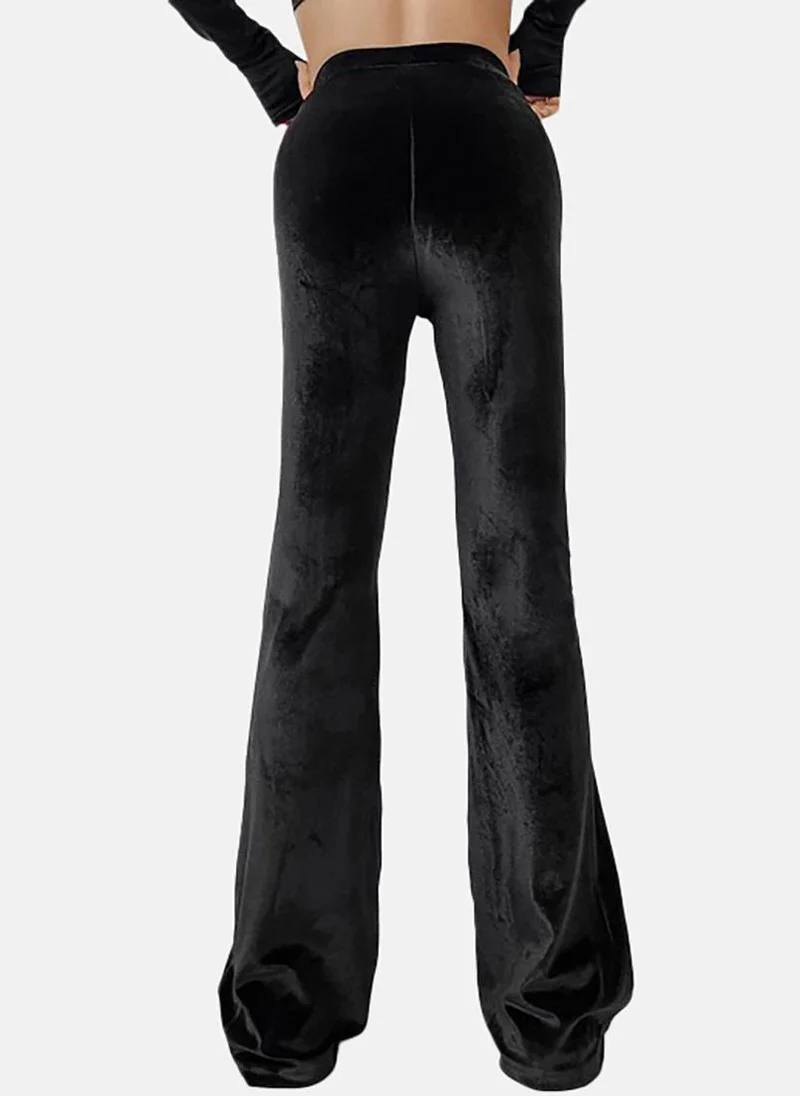 يونيكي Black Wide Leg Solid Trouser