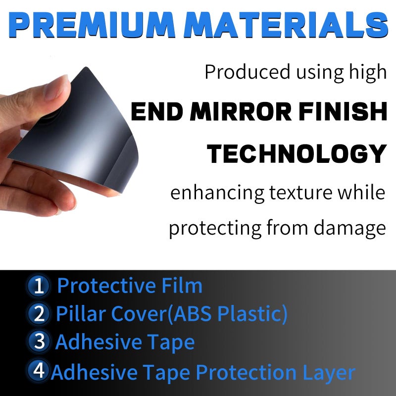 TOTITOM Side Door Window Cover Trim, 6 Pcs Exterior Door Window Pillar Posts Trim Stickers for Compatible with Honda Civic Sedan 10th Gen 2016 2017 2018 2019 2020 2021 Accessories (Glossy Black) - Image 3