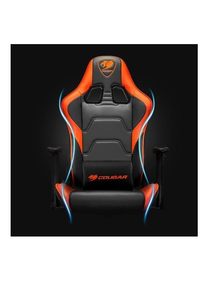 كوجار كرسي ألعاب Cougar Armor Elite – أسود/برتقالي، تصميم مريح، مسند ظهر قابل للإمالة، مساند ذراع 2D، دعم للرأس والظهر، من الجلد الصناعي  - Image 3