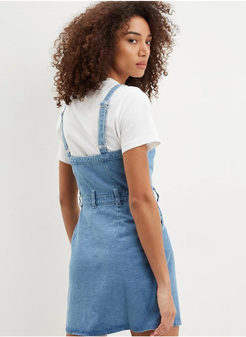 DOROTHY PERKINS Pocket Detail Button Down Denim Dress