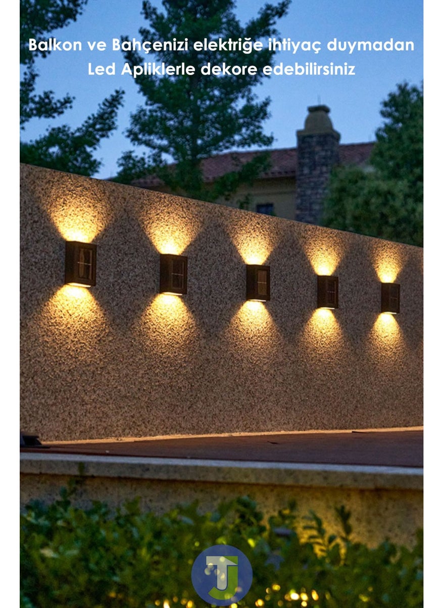 2 Pieces Modern Solar Powered 4 LED Garden Light Sconce Yellow Light LED Lamp - pzsku/Z1FBEB827981B67690615Z/45/_/1725723987/eea76b69-6ece-4dcb-93de-1284f1b6f9ea