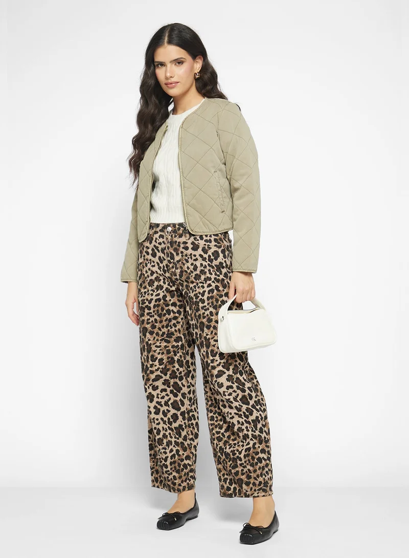 جينجر كنزة صوفية سميكة بنقشة الكابل