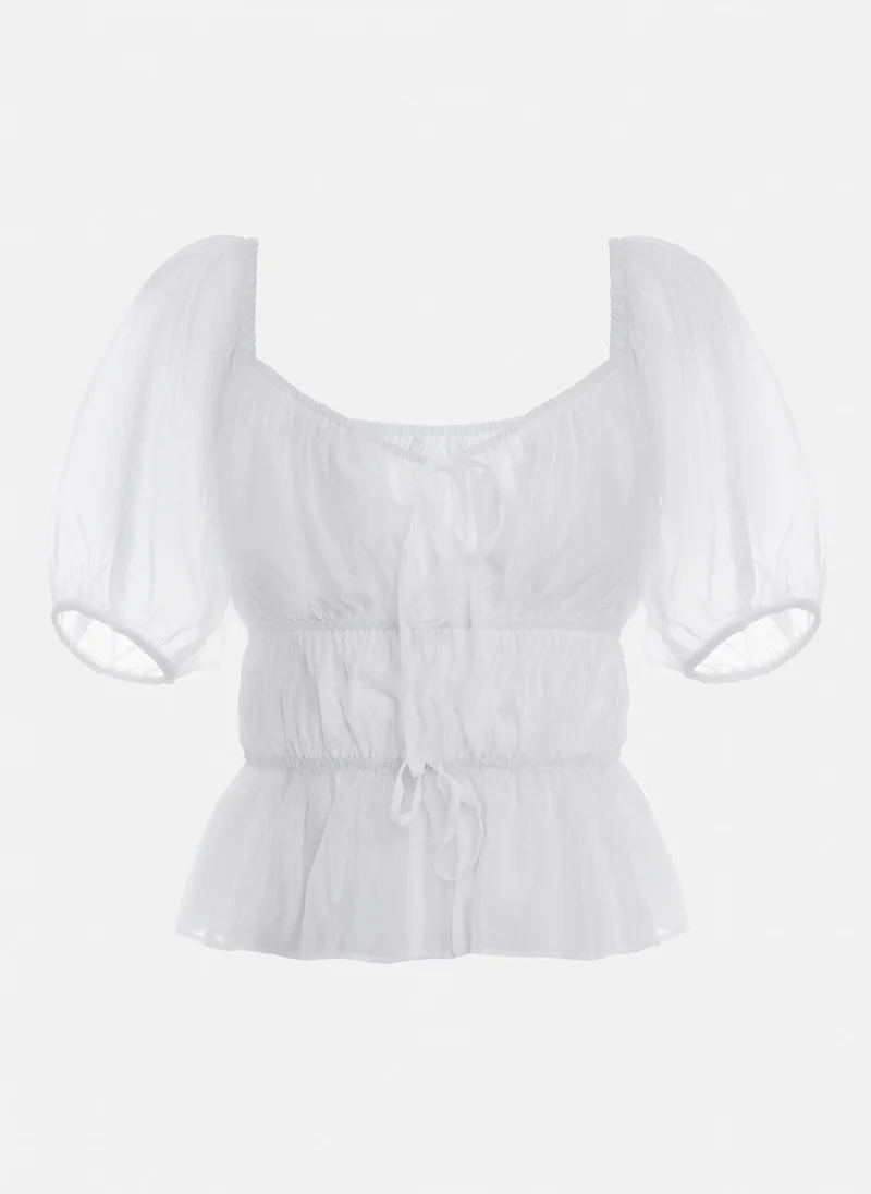 Lichi Lightweight top with horizontal pleats