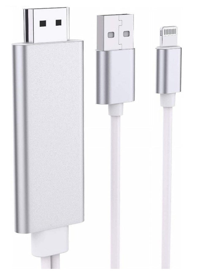 Apple Lightning to HDMI Cable for iPhone to TV, Compatible for iPhone iPad to HDMI Cable Cord, 5.8FT 1080P Digital AV Adapter HDTV Cable for iPhone/iPad to TV Projector Monitor - Image 1