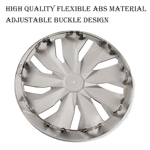 AuMoHall Blade Bright Black with Silver Hubcap Wheel Cover Replacement Kit 17" Hub Caps Wheel Rim Cover Car Exterior Accessories Pack of 4, 17 Inches - Image 4