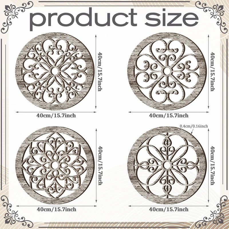 Yulejo Rustic Wooden Wall Art Set - Image 2