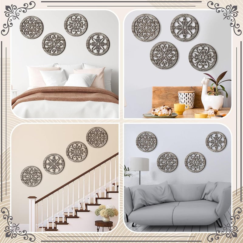 Yulejo Rustic Wooden Wall Art Set - Image 4