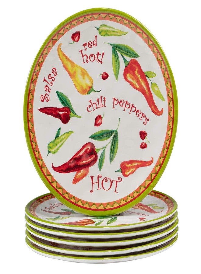 Certified International Red Hot Melamine 9" Salad/Dessert Plates, Set of 6 - Image 1