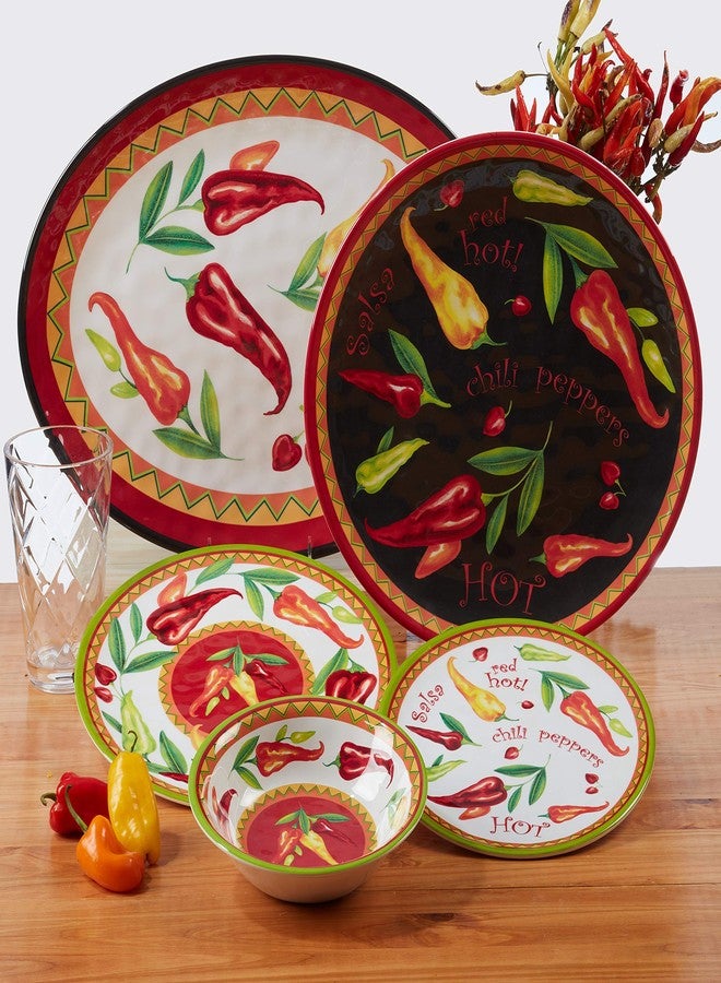 Certified International Red Hot Melamine 9" Salad/Dessert Plates, Set of 6 - Image 3