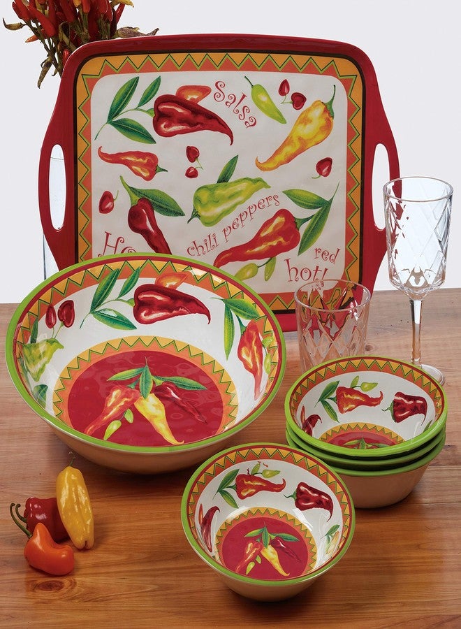Certified International Red Hot Melamine 9" Salad/Dessert Plates, Set of 6 - Image 4