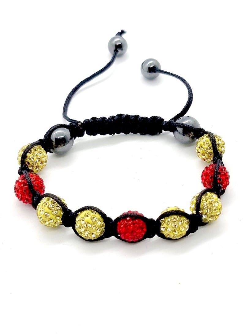 Smart Innovation - Shamballa Bracelet with 9 Crystal Disco Ball Beads and Adjustable Cord String - Image 1