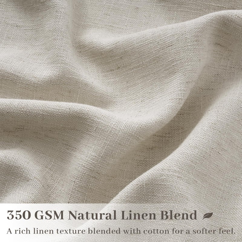 Drapenova Oatmeal Taupe Linen Sheer Curtains 96 Inches Long for Living Room 2 Panels Back Tab Pinch Pleated Drapes with Hooks Rings Light Filtering Burlap Farmhouse Ceiling Custom Made Memory Trained Curtain - Image 2