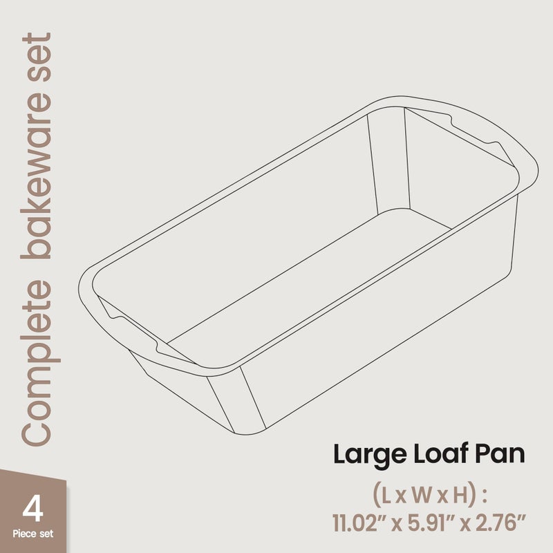 BAKKENMASTER Bakken- Swiss Loaf Pan Set 4-Piece - Deluxe Nonstick Carbon Steel Bakeware for Perfect Bread and Cakes â€“ Dishwasher Safe, Premium Pans for Home Baking - Image 2