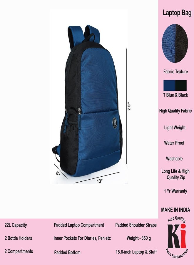 Ki Laptop bag water-resistant fabric featuring 15.6-inch padded compartment for laptop and 22-liter capacity, Blue - Image 4