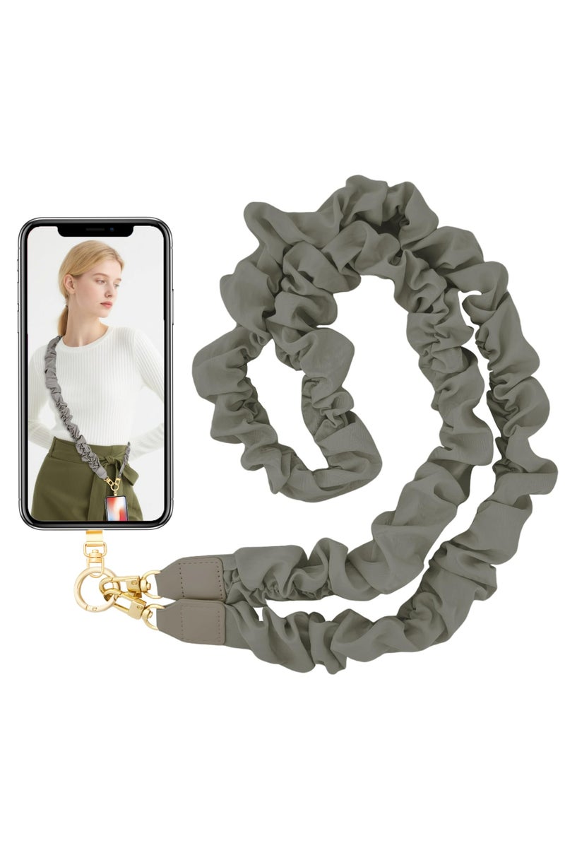Dominy Phone Lanyard Crossbody, Scrunchie Cell Phone Strap with Metal Phone Tether Tab, Universal Phone Strap for Women - Image 1