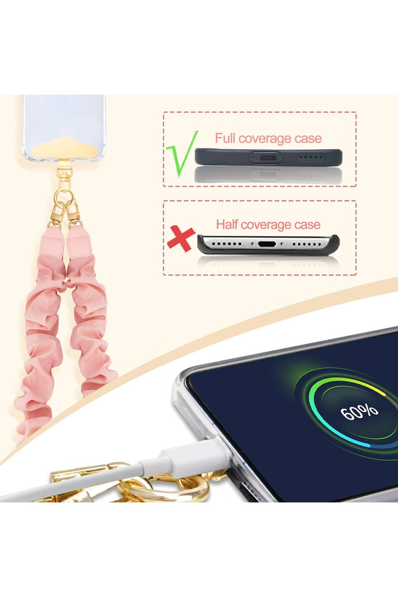 Dominy Phone Lanyard Crossbody, Scrunchie Cell Phone Strap with Metal Phone Tether Tab, Universal Phone Strap for Women - Image 5