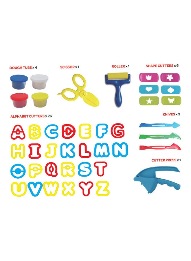 Moon Dough Creation Alphabet Cutter Set For 3 Years And Above DIY Clay Toys – 4 X 56 G - Image 2