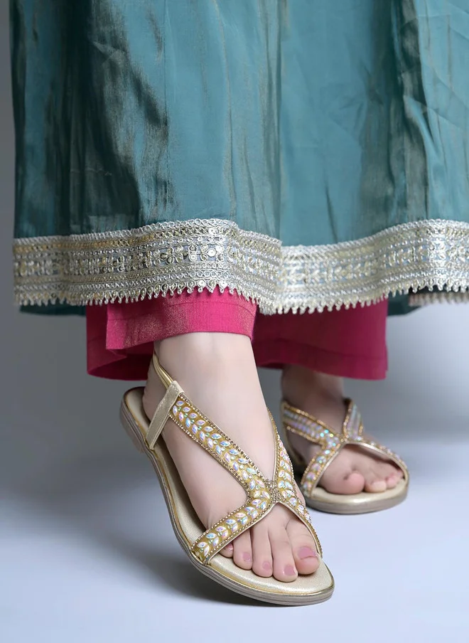 شوتوبيا Shoetopia Women Embellished Party Open Toe Flats