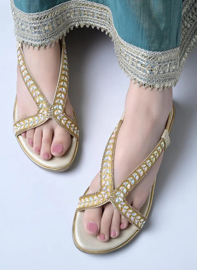 شوتوبيا Shoetopia Women Embellished Party Open Toe Flats