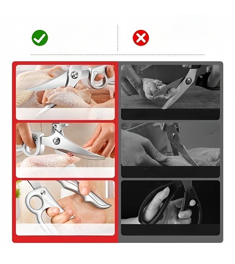مجموعة مقصات الدواجن مع مقص زنبركي ومقشرة أدوات مطبخ - Image 4