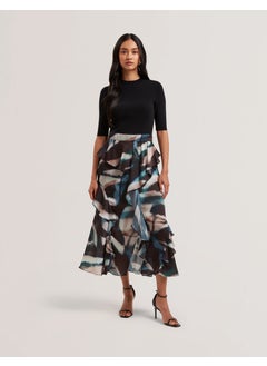 Ted Baker Printed High Waist Ruffled Skirt  - Image 1
