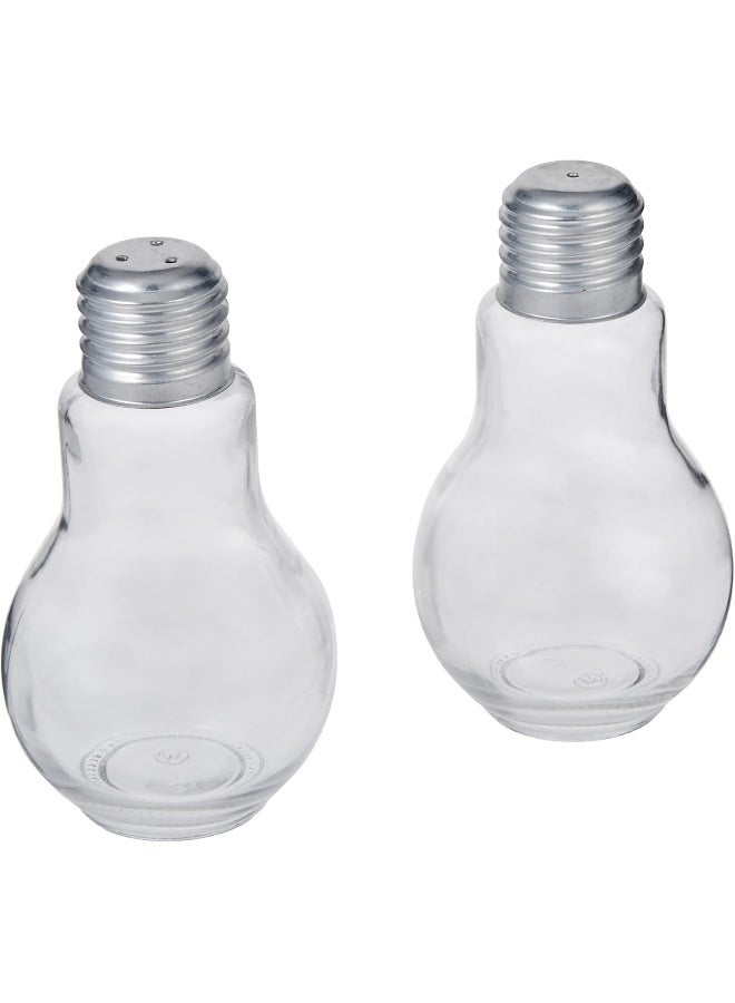 Harmony Harmony Bulb Shape Glass Salt & Pepper With Metal Lid Set - 2 Pieces  - Image 1