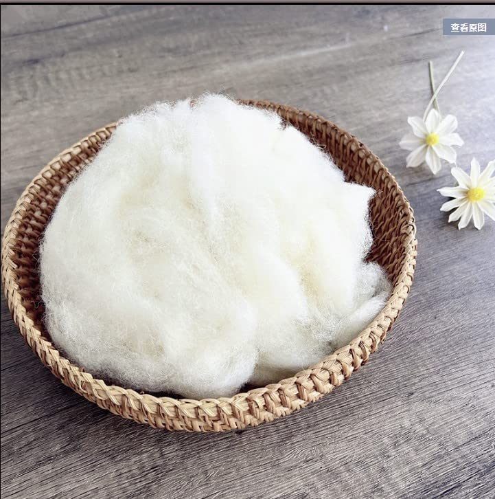 iMongol- Carded Lambs Wool Stuffing Batting for Needle Felting, Knitted Toys, Crafts, Bright Creations, Pillow Filler, Stuffed Animals, Cushions,Super Clean Fine, Natural White(1oz, Combed Wool) - Image 3