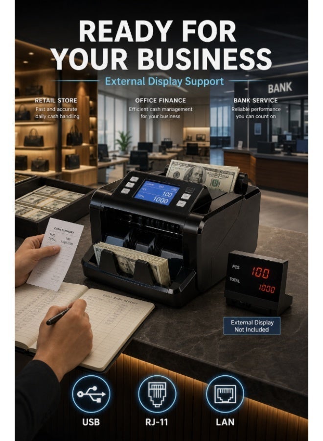 CRONY P80  high quality Dual Multi-Currency Value Counter machine Banknote Verifiers Money Counter - Image 3