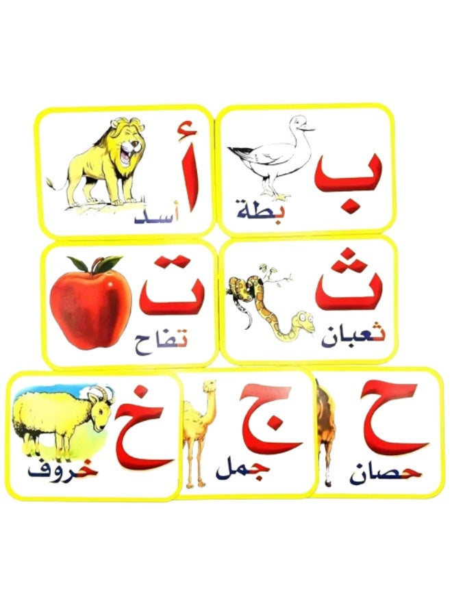 1 set of 28 Arabic animal illustration letter learning cards - Image 2