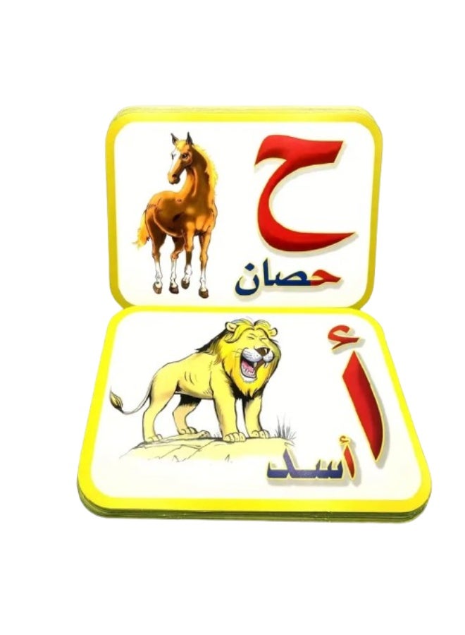 1 set of 28 Arabic animal illustration letter learning cards - Image 3
