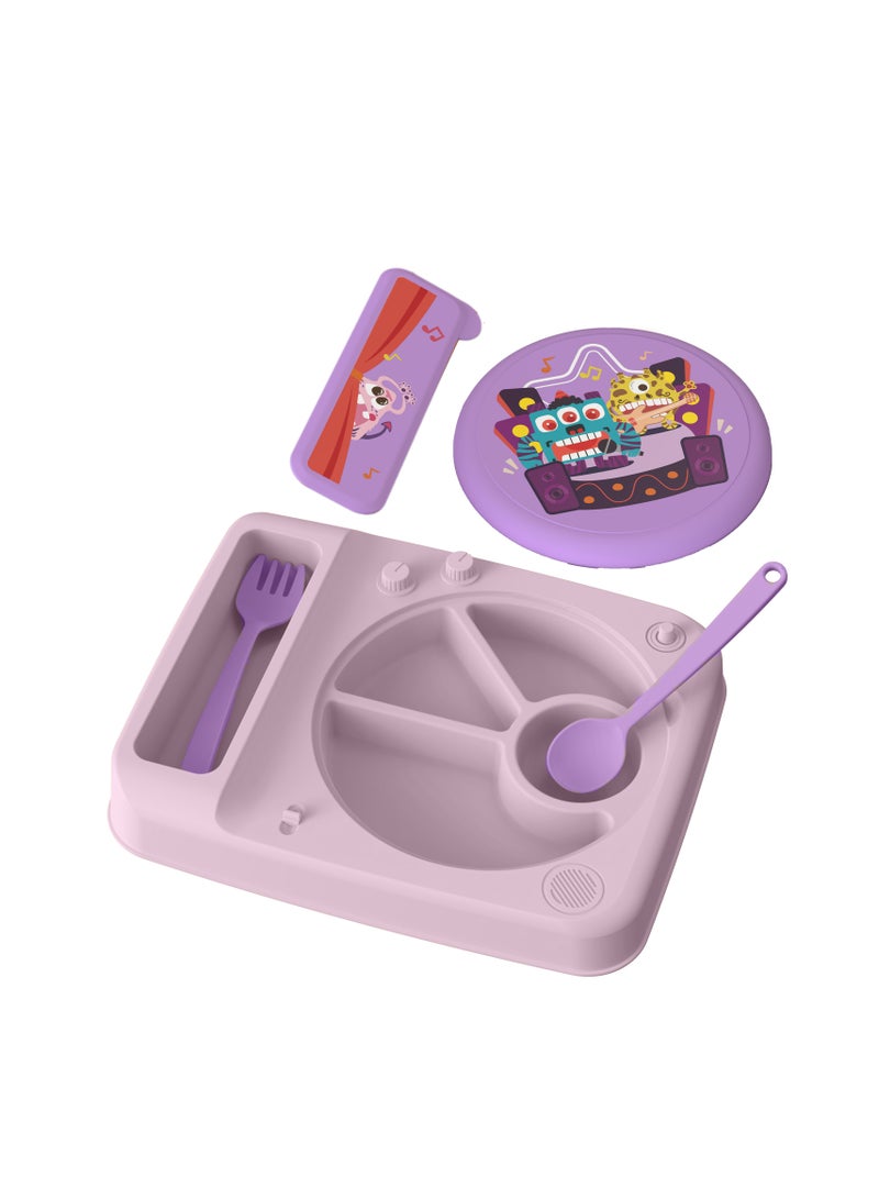 Children's gramophone-separated food plate set - Image 2