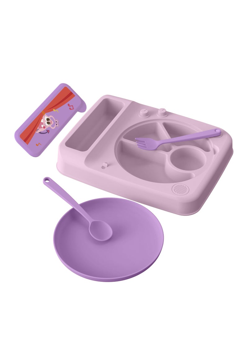Children's gramophone-separated food plate set - Image 3
