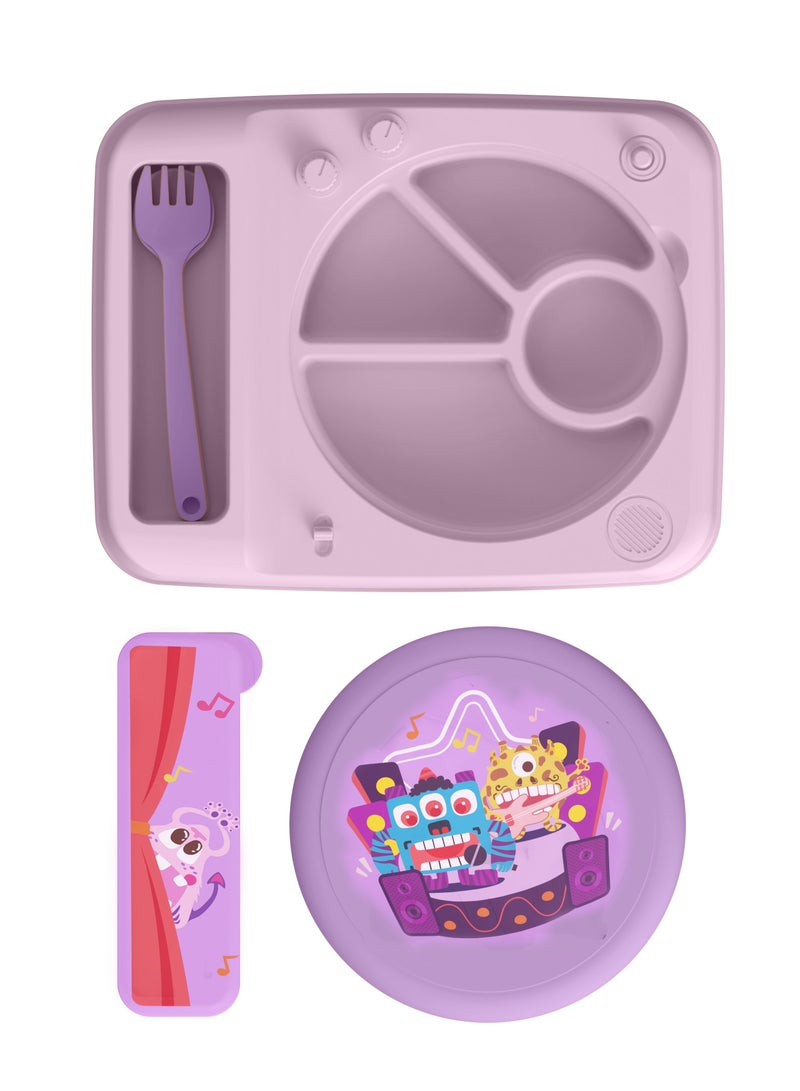 Children's gramophone-separated food plate set - Image 1