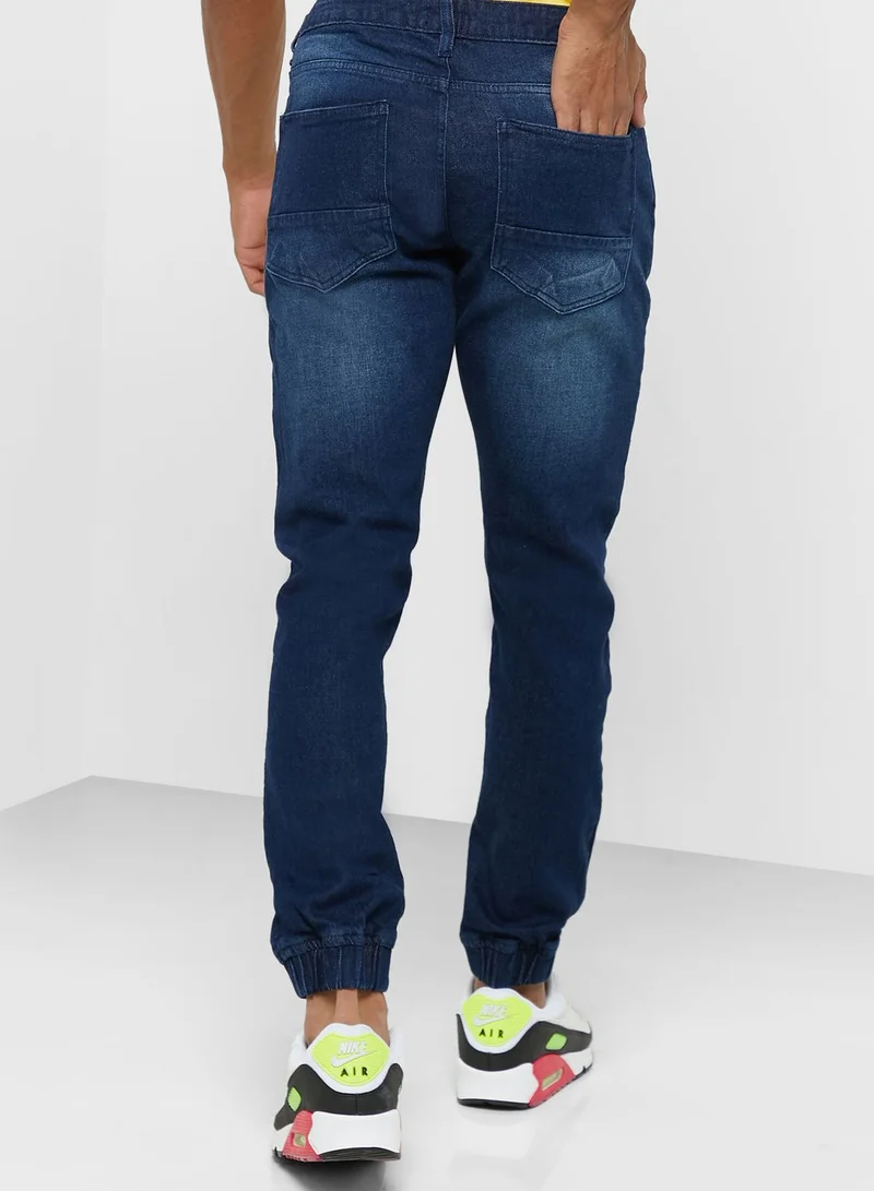 Seventy Five Slim Fit Heavy Wash Jogger Jean