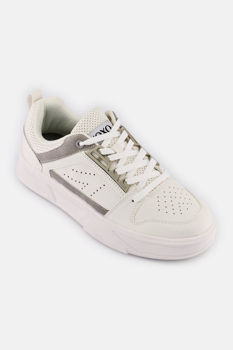 XOXO Women Low Cut Lace Up Casual Shoes, White - Image 1